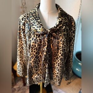 Jaclyn Smith Leopard Print Faux Fur Coat